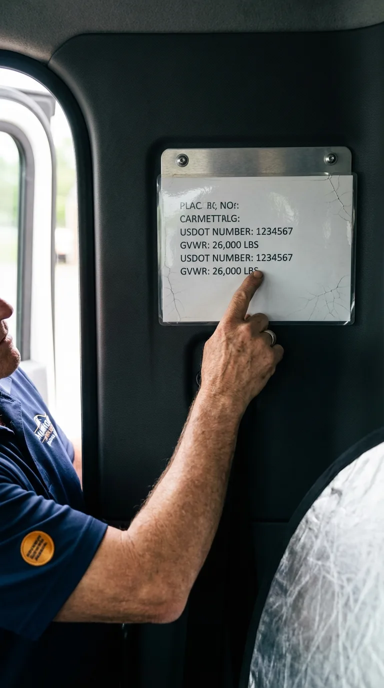USDOT licensing placard verification in Paris